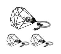 3x cavo tessile LEKA interruttore a spina nero bianco seghettato 3 m presa [EEK: E]