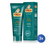 3x Cella Crema Barba Tubo 150 Ml. Verde Bio