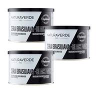 3x Cera Brasiliana Black Wax Naturaverde Uso Professionale 400 ml