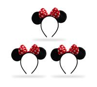 3x Cerchietto capelli frontino con orecchie da topolino animal ears accessori