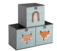 3x Ceste Porta Giochi Bambini Cubi Contenitori Portagiochi 28 x 28 x 28 cm