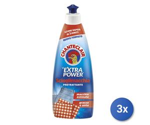 3x Chanteclair Smacchiatore Tessuti Liquido 500 Ml. Extra Power