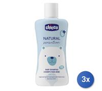 3x Chicco Baby 200 Ml. Shampoo Natural