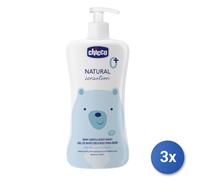 3x Chicco Baby 500 Ml. Bagno Natural