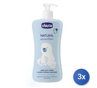3x Chicco Baby 500 Ml. Crema Corpo Natural