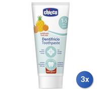 3x Chicco Dentifricio 50 Ml. 1-5 Anni Tutti Frutti
