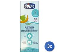 3x Chicco Dentifricio Mela Banana 50 Ml