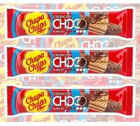 3X Chupa Chups Special, Choco Crunchy Milk Barretta Ricoperta di Cioccolato al Latte con Wafer Croccante 27gr