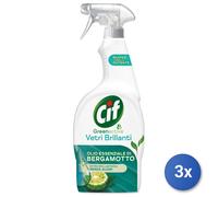 2 Flaconi Cif Spray Green Active VETRI BRILLANTI con olio di Bergamotto 650ml