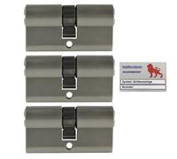 3x Cilindro a Profilo 60mm 30/30 5x Chiave Lucchetto con Uguali Codice Carta