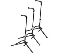 3x Classic Cantabile GS-200F supporti pieghevoli per chitarra classica, E-Guitar, E-Bass, banjo, altezza regolabile 57-75 cm, base 52x30 cm, chiusura sicurezza in gomma, nero.