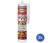3x Colla montaggio Uhu Bostik 6312797 Poly Max High Tack Express Trasparentee