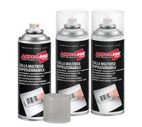 3x Colla Riposizionabile Spray Adesivo Multiuso Auto Tessuti Legno Gomma 400 ml