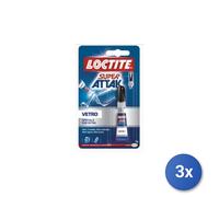3x Colla specifica Loctite SUPER ATTAK Vetro, modello 680469, trasparente, per