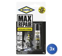 3x Collante Uhu Bostik Max Repair, modello 64453, Trasparente, per riparazioni
