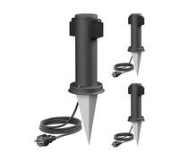3x colonna di presa da giardino PORU per esterno IP44 a 2 vie in acciaio inox