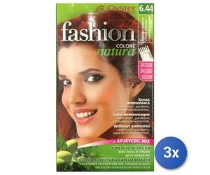 3x Colorante Fashion Natural Capelli S/Ammoniaca 6/44 Biondo Sc.Ram.In
