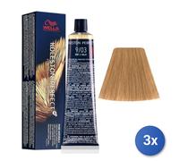 3x Colorante Koleston Perfect Capelli Tubo 9/03 Biondo Chiarissimo Nat