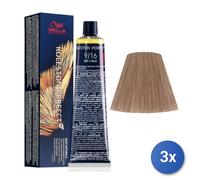 3x Colorante Koleston Perfect Capelli Tubo 9/16 Biondo Chiarissimo Cenere Viol