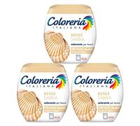 3x Coloreria Italiana Colorante per Tessuti per Lavatrice Colore Beige Sabbia Ravviva o Cambia il Colore dei Capi - 3 Confezioni Monodose