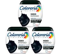 3X Coloreria Italiana Colorante per Tessuti per Lavatrice Colore Nero Intenso Ra