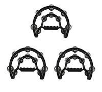 3X Compact Double Half Moon Music Tamburello Percussioni Tamborine Drum