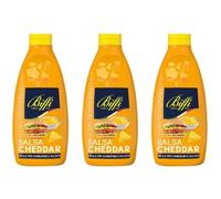 3X Confezione Per Biffi Salsa Cheddar, Salsa al Formaggio per Hamburger e Nachos, 3x875 ml