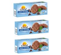 3X Confezione per Céréal Senza Zuccheri, Cookies al cacao, Deliziosi biscotti senza zucchero al cioccolato, Snack goloso ricco in fibre, 3 Pack con 4 confezioni di biscotti, 3x130g