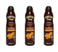 3X Confezione per HAWAIIAN TROPIC Olio Solare "Cocco e Mango" Spray Protettivo Fp 10 180 Ml