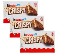 3X Confezione per Kinder Crispy, 5 Wafer Croccanti Ricoperti di Cioccolato al Latte con Granella di Biscotto e Doppio Ripieno al Latte Kinder e Cacao,3 Confezioni da 170g