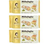 3X Confezione Per Matilde Vicenzi Millefoglie Snack con Crema al Pistacchio, Rotoli di Pasta Sfoglia Ripieni, 3 Confezioni da 125 g, 15 Snack