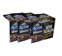 3X Confezione per Riso Scotti Apri Scalda e Gusta Venere, 3 Cup di Riso Italiano Monoporzione, Pronto in 1 Minuto, 3x200g
