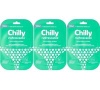 3X Confezioni per Chilly Maschera Intima, Maschera Intima Rinfrescante, Formula in Hydrogel, Con Vitamina E e Mentolo naturale, Dopo lo sport, Formula a pH5.5, SET DA 3 MASCHERE