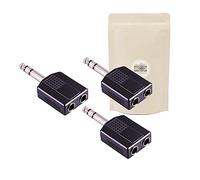 3x Connettore sdoppiatore jack grosso 6,35mm - Adattatore audio da 1 spina maschio a 2 prese femmina - Connettore splitter stereo - Adaptout marca francese