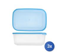 3x Contenitori Service Rettangolari 3,3 Litri Azzurro Giganplast