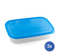 3x Contenitori Service Rettangolari 3 Litri Azzurro Giganplast