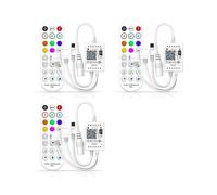 3X Controller Musicale WiFi RGB per Strisce Luminose A LED + Telecomando A Infrarossi 24 Tasti Wireless per Strisce Luminose A Colori