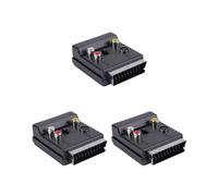 3X Convertitore Adattatore Audio RCA S-Video 3 Piu' Recente Commutabile Scart Maschio-Femmina