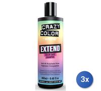 3x Crazy Color Shampoo 250 Ml. Extend Salva Colore Rainbo Made In Italy