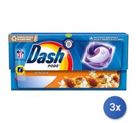 3x Dash Lavatrice Ecodosi 31 Pezzi Ambra Made In Italy