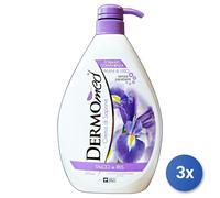 3x Dermomed Crema Di Sapone Talco E Iris 1000Ml
