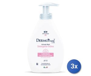 3x Dermomed Sapone Intimo 250 Ml. Lenitivo Calendula Made In Italy