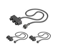 3x distributore a 3 vie per sistema a innesto NEMO (IP44) 1 m nero