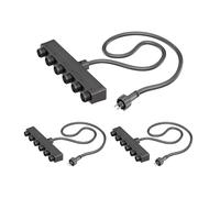 3x distributore a 6 vie per sistema a innesto NEMO (IP44) 1 m nero