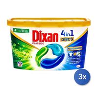 3x Dixan Lavatrice Ecodosi 15 Pezzi Classic Discs Made In Italy