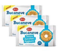 3X Doria Bucaneve Biscotto Frollino Senza Zuccheri Aggiungi e con Latte Fresco 263g - Novita' [3 Confezioni]