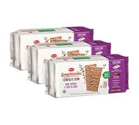 3X Doria Semplicissimi Vegan Crackers di Riso Nero e Semi di Lino Fonte di Fibre 245g [3 Confezioni]