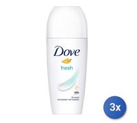 3x Dove Deodorante Roll-On 50 Ml. Fresh