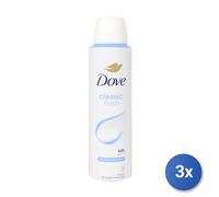 3x Dove Deodorante Spray 150 Ml. Classic