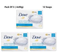 3x Dove Esfoliante Gentile Bellezza Crema Barrette 4 X 90g (12 Saponi Totale)